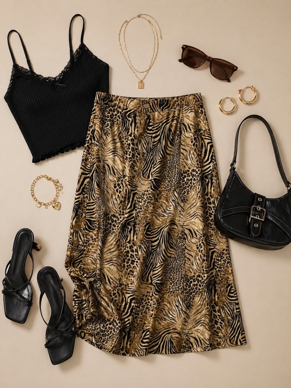 Animal Zebra Cheetah Leopard Print Spring Summer Y2K Skirt
